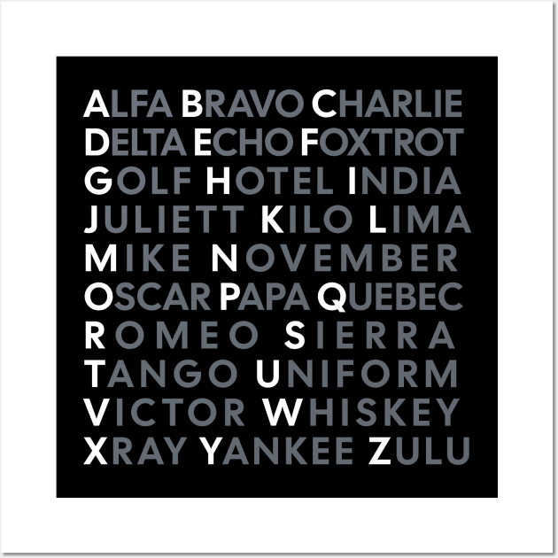 NATO Phonetic Alphabet Wall Art by Distant War